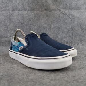 Vans Shoes Womens 7.5 Sneakers Classic Slip On Skate Casual Logo Blue Trainers